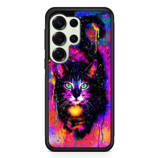 Cute Rainbow Cat Painting Samsung Galaxy S25 Ultra Case | Durable Rubber Case for Samsung Galaxy S25 Ultra