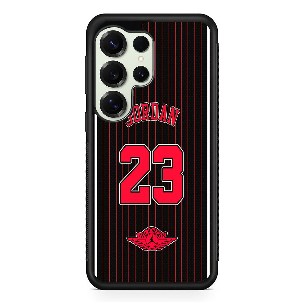 Air Jordan Emblem on Jersey Samsung Galaxy S25 Ultra Case | Durable Rubber Case for Samsung Galaxy S25 Ultra