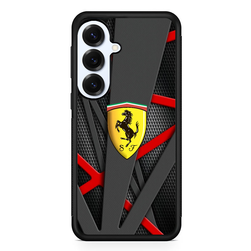 Ferrari Bold Red and Black Samsung Galaxy S25 Plus Case | Durable Samsung Galaxy S25 Plus Phone Case