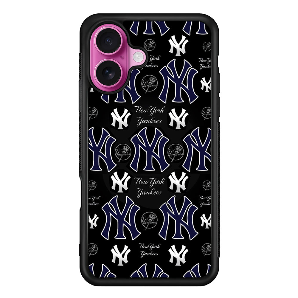 New York Yankees Pattern iPhone 17 Case | Slim Protective Rubber Phone Cover