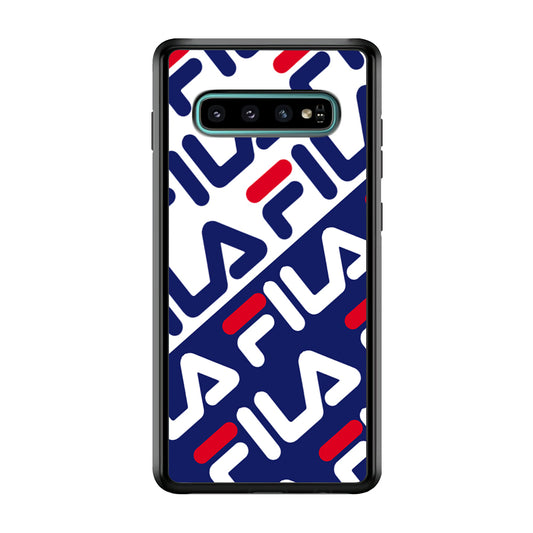 Fila Patern in Slope Samsung Galaxy S10 Plus Case | Slim Rubber Case for Samsung Galaxy S10 Plus