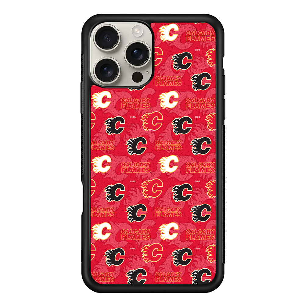 Calgary Flames Pattern iPhone 16 Pro Max Case | Stylish Protective Case for iPhone 16 Pro Max