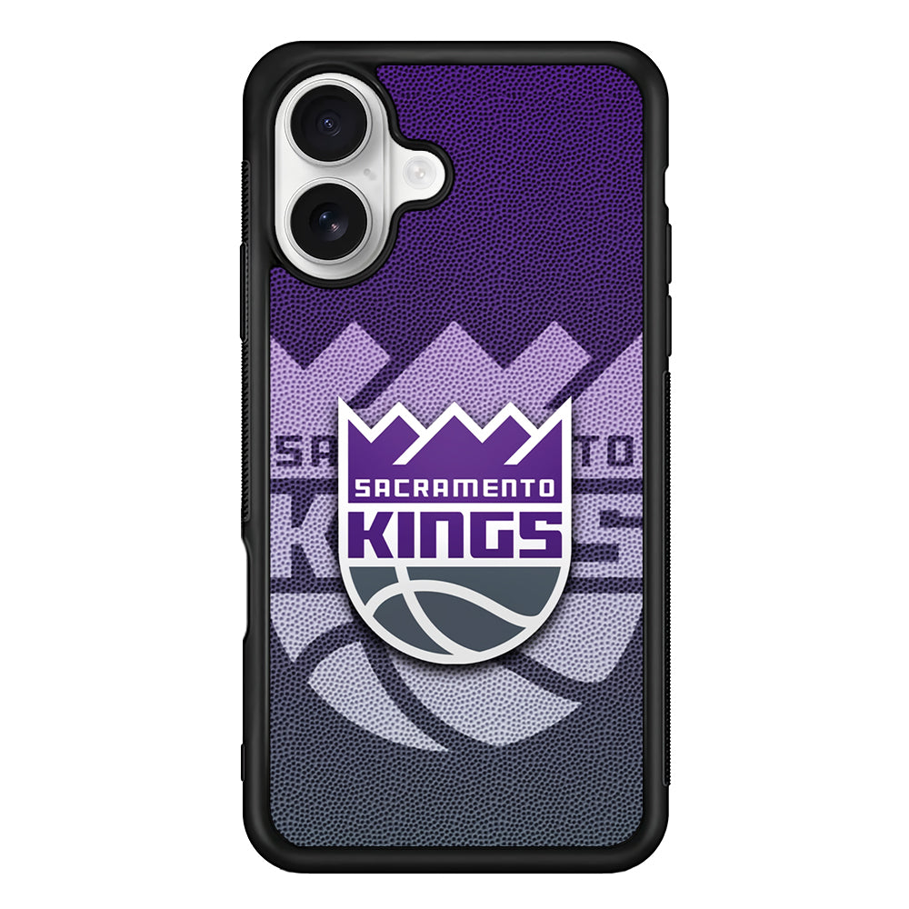 Sacramento Kings Pattern iPhone 16 Plus Case | Durable Protective Rubber Cover