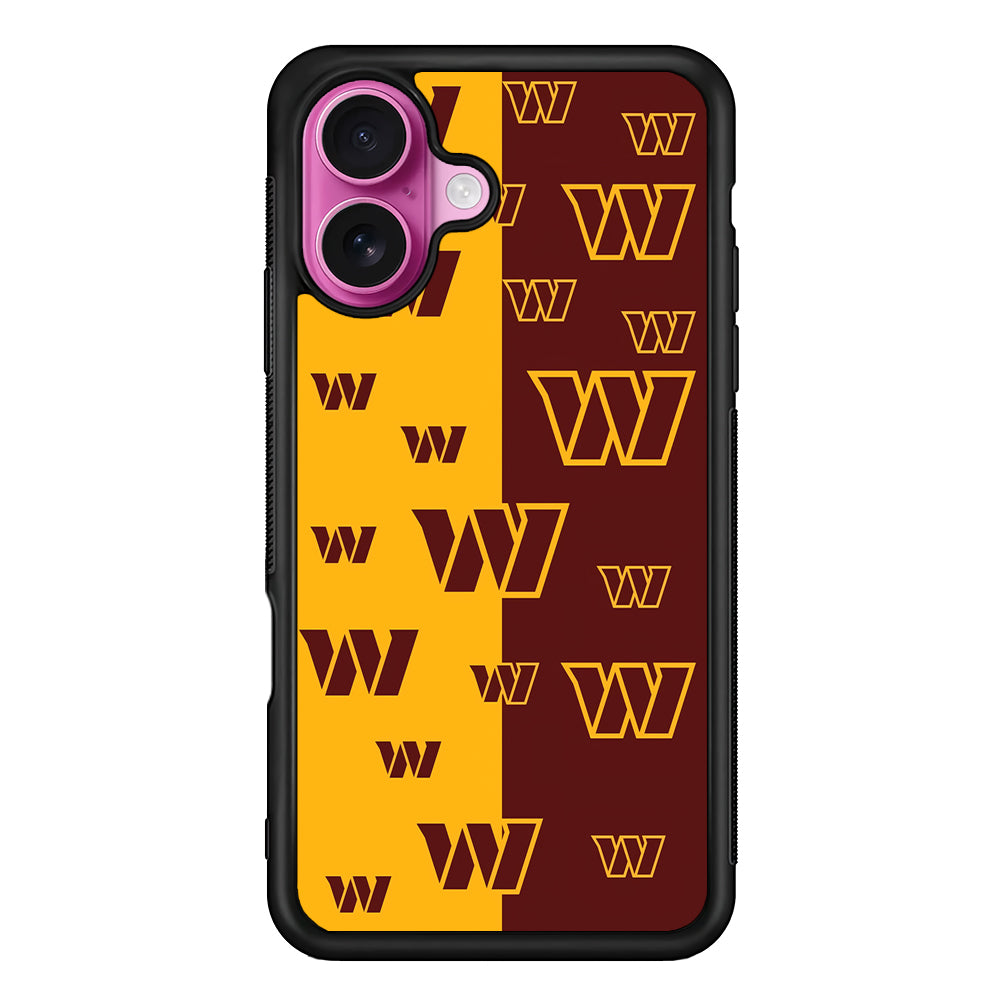 Washington Commanders Logo Pattern iPhone 17 Case | Slim Protective Rubber Phone Cover