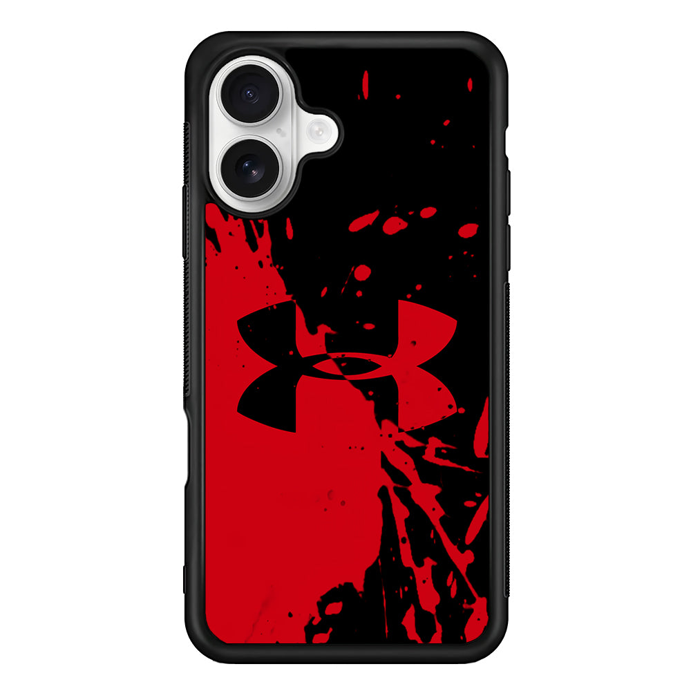 Under Armour Black Red iPhone 16 Plus Case | Slim Rubber Case for iPhone 16 Plus