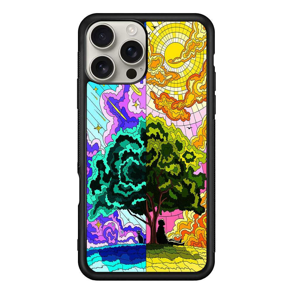 Cat and Men Under The Tree iPhone 16 Pro Max Case | Stylish Protective Case for iPhone 16 Pro Max