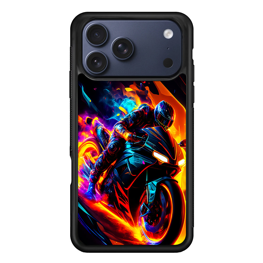 The Neon Cyber Ride Motorbike iPhone 17 Pro Max Case | Slim Protective Cover for iPhone 17 Pro Max