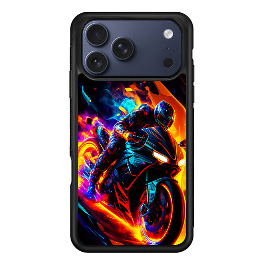The Neon Cyber Ride Motorbike iPhone 17 Pro Max Case | Slim Protective Cover for iPhone 17 Pro Max