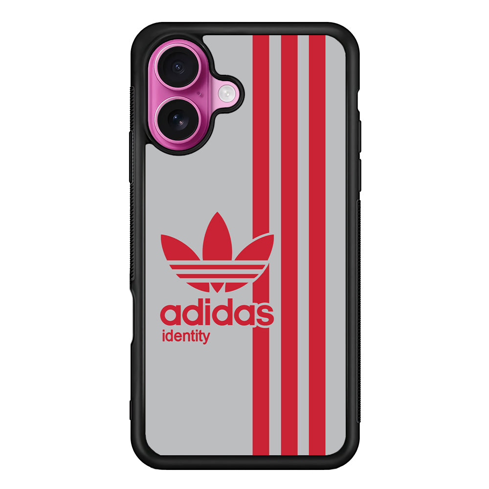 Adidas Red Identity iPhone 17 Case - Slim Rubber Case for iPhone 17