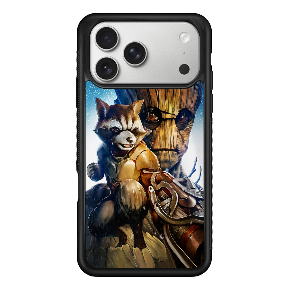 Rocket Raccoon and Groot iPhone 17 Pro Case | Slim Rubber Case for iPhone 17 Pro