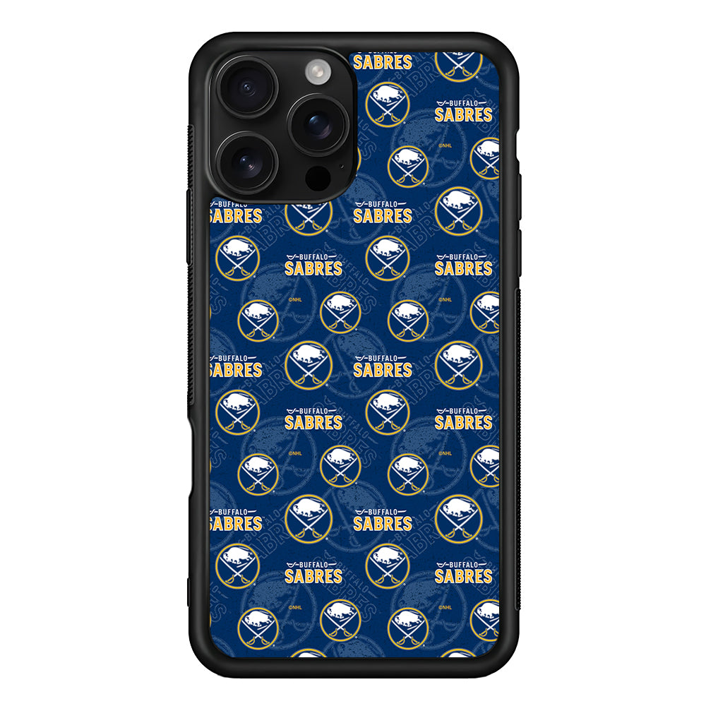 Buffalo Sabres Pattern iPhone 16 Pro Case | Durable Protective Case for iPhone 16 Pro