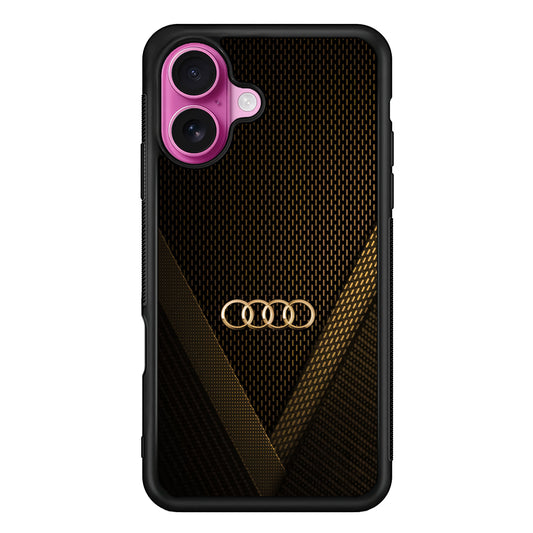 Audi Logo Gold Against a Dark iPhone 17 Case | Slim Rubber Case for iPhone 17