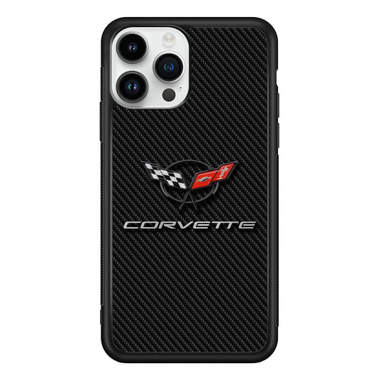 Chevrolet Corvette Logo Carbon iPhone 13 Pro Case | Slim Rubber Case for iPhone 13 Pro