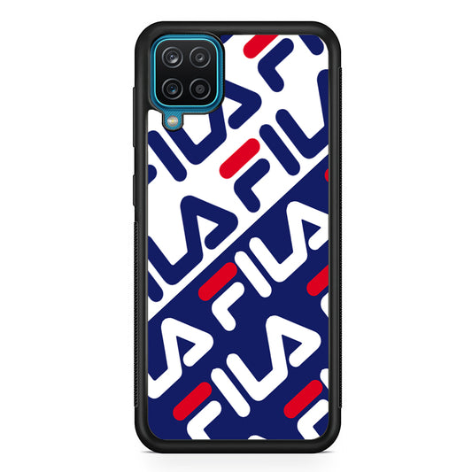 Fila Patern in Slope Samsung Galaxy A12 Case | Slim Rubber Case for Samsung Galaxy A12