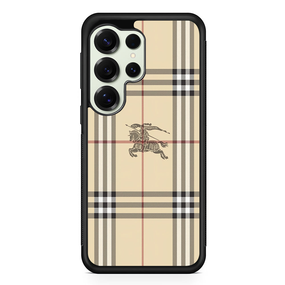 Burberry Latte Cream Samsung Galaxy S25 Ultra Case | Slim Rubber Case for Samsung Galaxy S25 Ultra