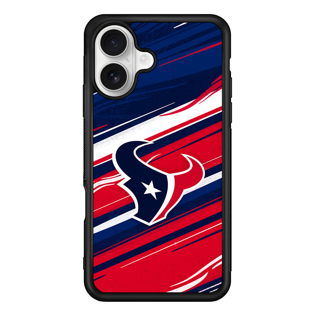 Houston Texans Abstract Color iPhone 16 Plus Case | Durable Protective Rubber Cover