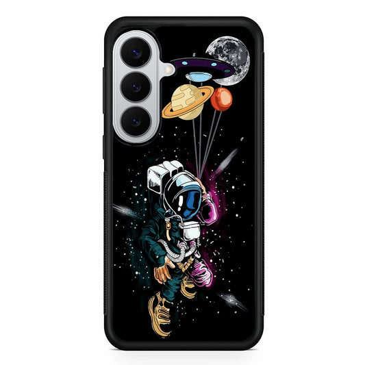 Astronaut UFO Balloon Outer Space Samsung Galaxy S26 Case | Protective Rubber Cover