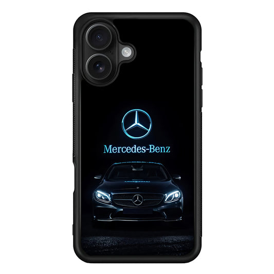 Mercedes-Benz Blue Dark Aesthetic iPhone 16 Case | Slim Rubber Case for iPhone 16