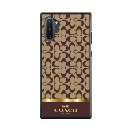 Coach Brown Gold Line Samsung Galaxy Note 10 Plus Case | Slim Rubber Case for Samsung Galaxy Note 10 Plus