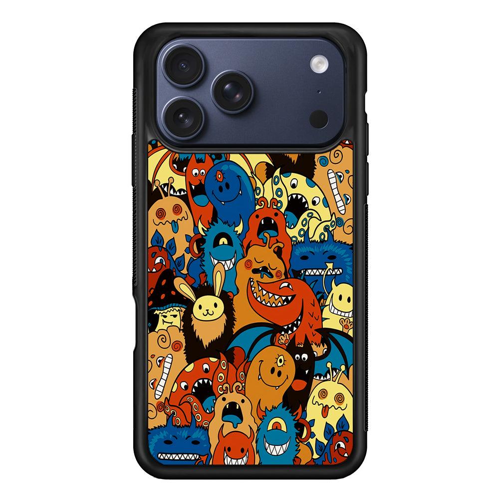 Cute Monsters Doodle Cartoon iPhone 17 Pro Max Case | Slim Protective Cover for iPhone 17 Pro Max