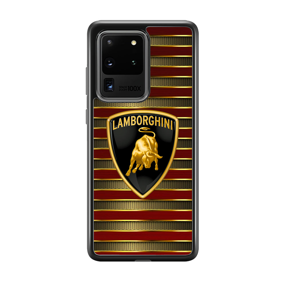 Lamborghini Red Gold Luxury Samsung Galaxy S20 Ultra Case | Slim Rubber Case for Samsung Galaxy S20 Ultra