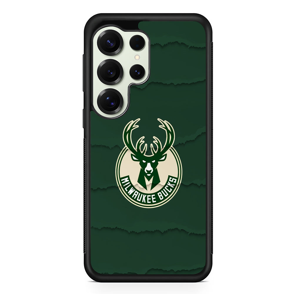 Milwaukee Bucks Logo Samsung Galaxy S25 Ultra Case | Durable Rubber Case for Samsung Galaxy S25 Ultra