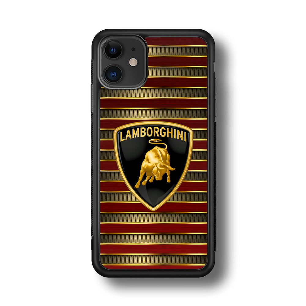 Lamborghini Red Gold Luxury iPhone 12 Case | Slim Rubber Case for iPhone 12