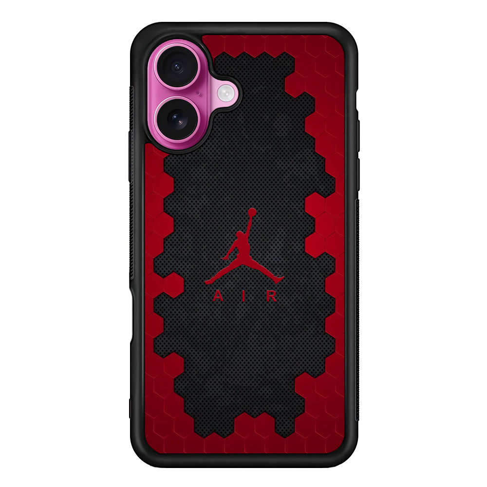 Air Jordan Red Honeycomb iPhone 17 Case - Slim Rubber Case for iPhone 17