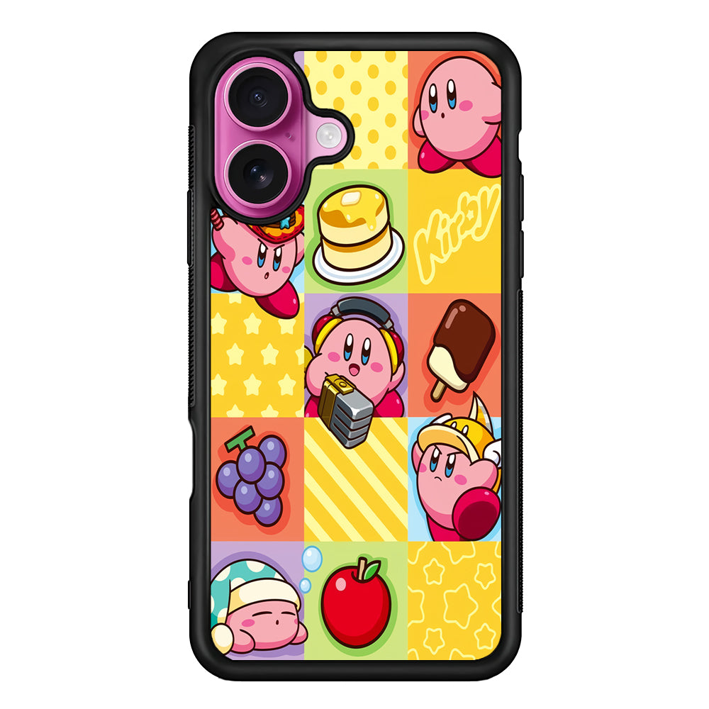 Cute Kirby Collage iPhone 17 Case | Slim Protective Rubber Phone Cover