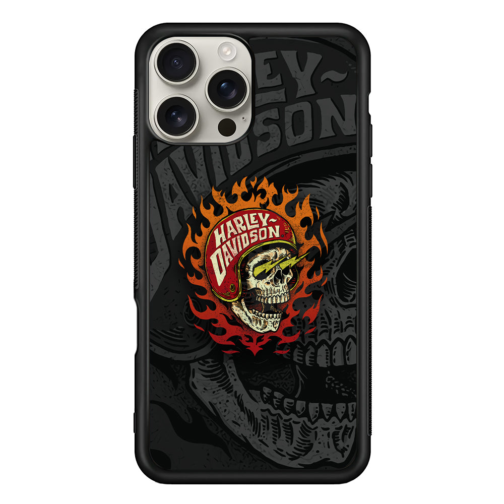 Harley Davidson Flaming Rider iPhone 16 Pro Max Case | Durable Everyday Protective Cover