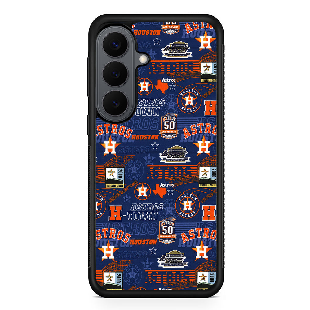 Houston Astros Retro Samsung Galaxy S26 Plus Case | Slim Rubber Case for Samsung Galaxy S26 Plus