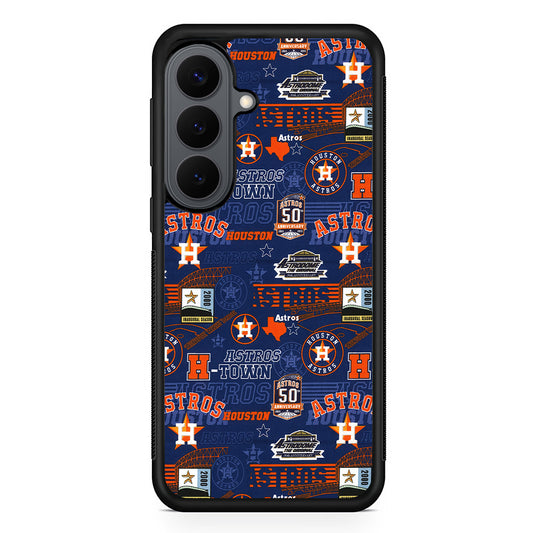 Houston Astros Retro Samsung Galaxy S26 Plus Case | Slim Rubber Case for Samsung Galaxy S26 Plus