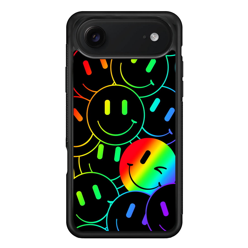 Dark Rainbow Smiley Face iPhone 17 Air Case | Protective Case for iPhone 17 Air