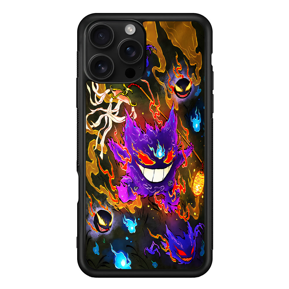 Pokemon Gengar Evolution iPhone 16 Pro Case | Durable Protective Case for iPhone 16 Pro