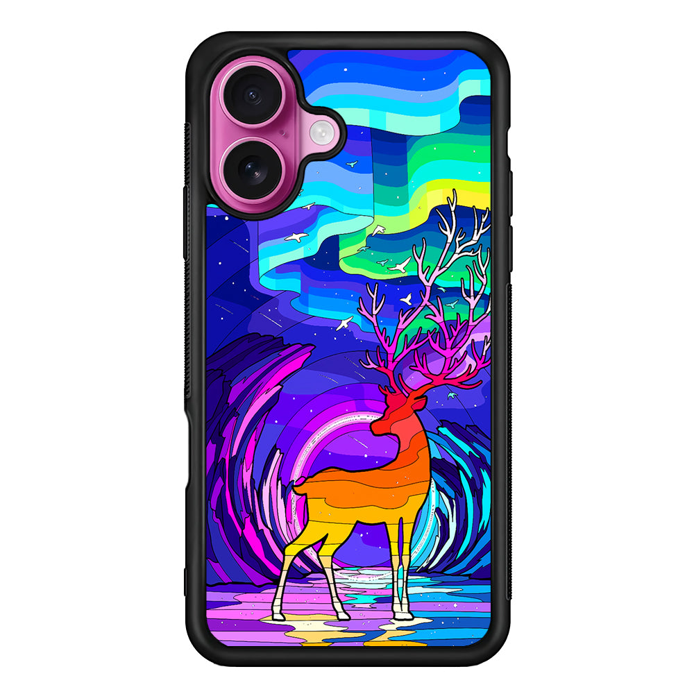 A Deer Colorful Silhouette iPhone 17 Case | Slim Protective Rubber Phone Cover