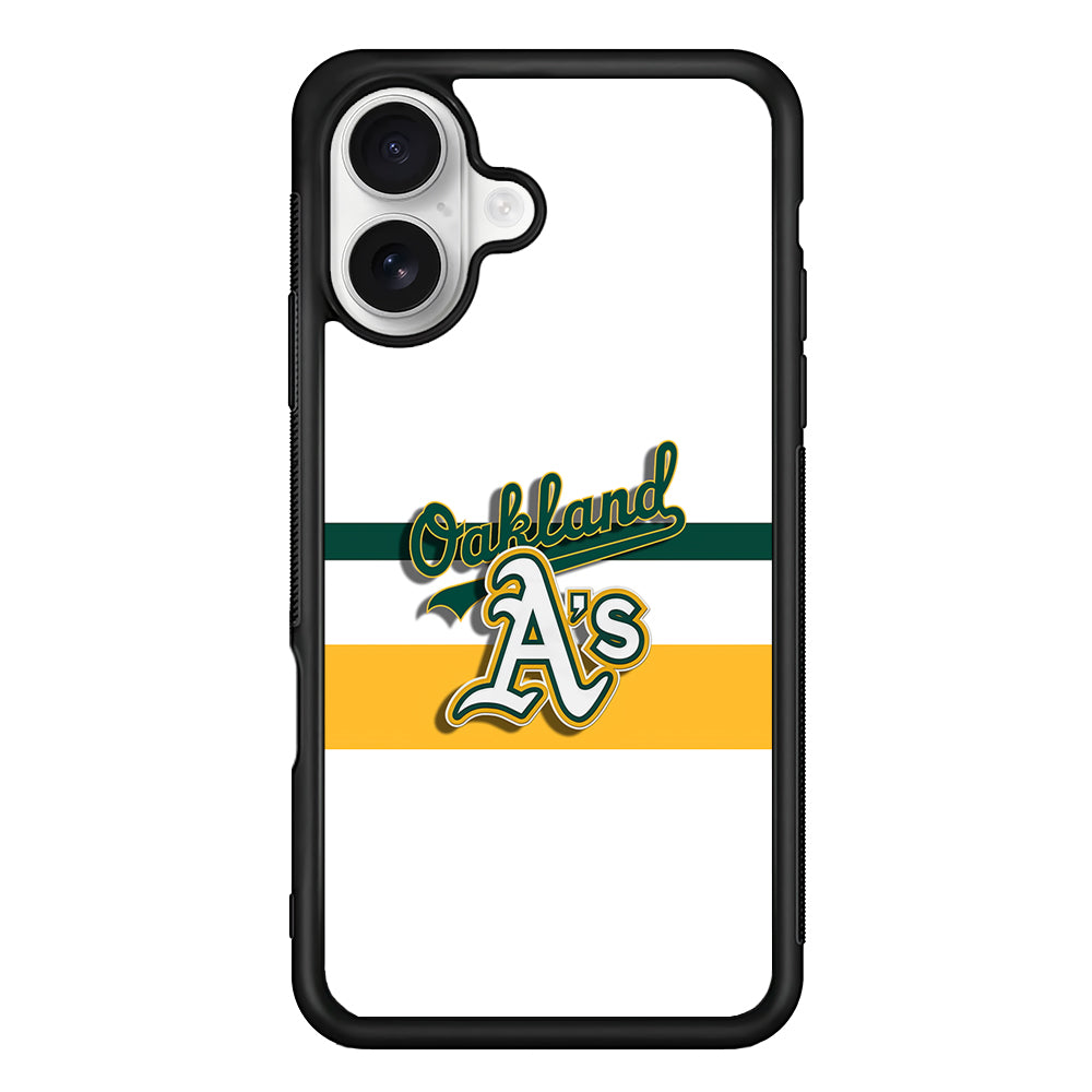 Oakland Athletics Logo iPhone 16 Plus Case | Durable Protective Rubber Cover