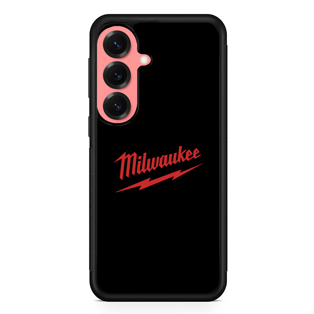 Milwaukee Tool Black Background Samsung Galaxy S25 Case | Slim Rubber Case for Samsung Galaxy S25