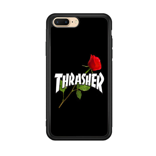 Thrasher Black Rose Flower iPhone 8 Plus Case | Slim Rubber Case for iPhone 8 Plus