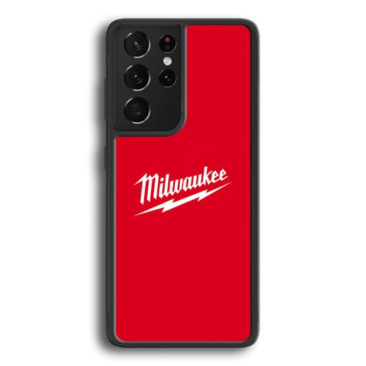 Milwaukee Tool Red Background Samsung Galaxy S22 Ultra Case | Slim Rubber Case for Samsung Galaxy S22 Ultra