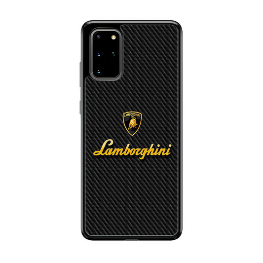 Lamborghini Black Carbon Logo Samsung Galaxy S20 Plus Case | Slim Rubber Case for Samsung Galaxy S20 Plus