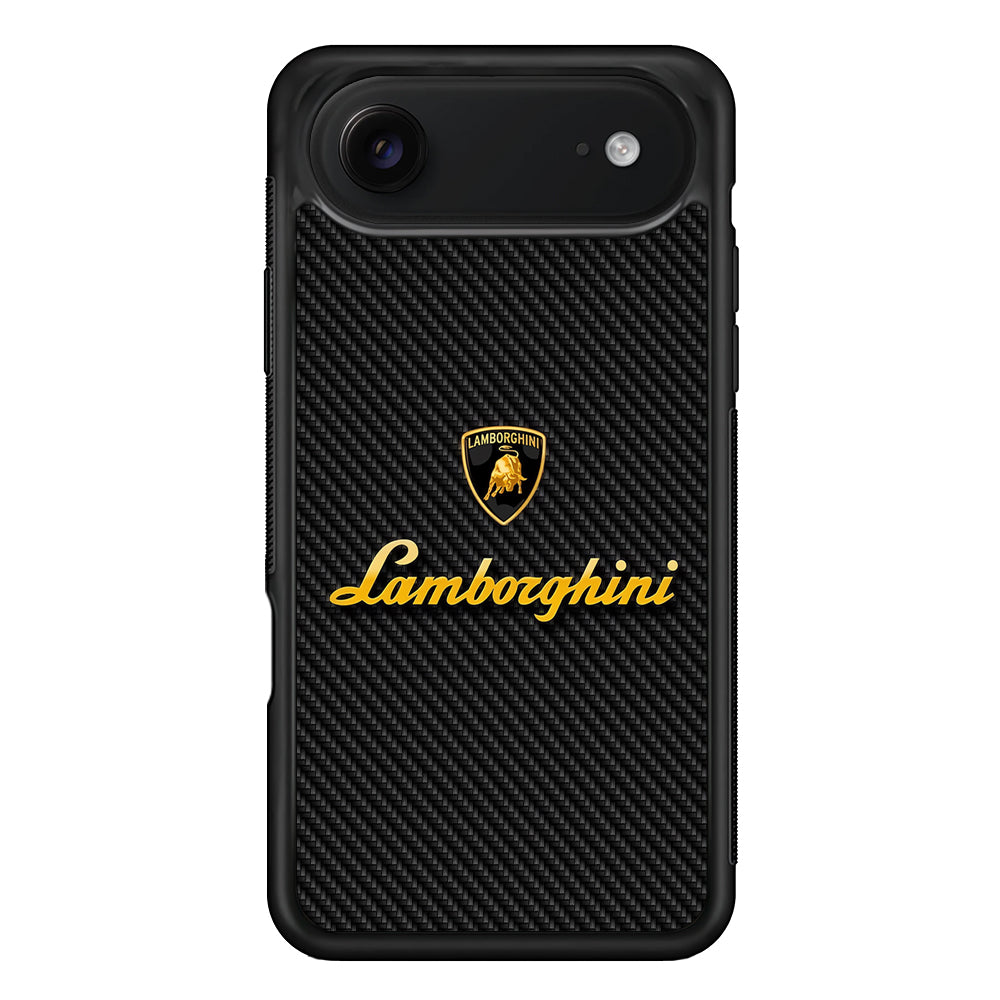 Lamborghini Black Carbon Logo iPhone 17 Air Case | Slim Rubber Case for iPhone 17 Air