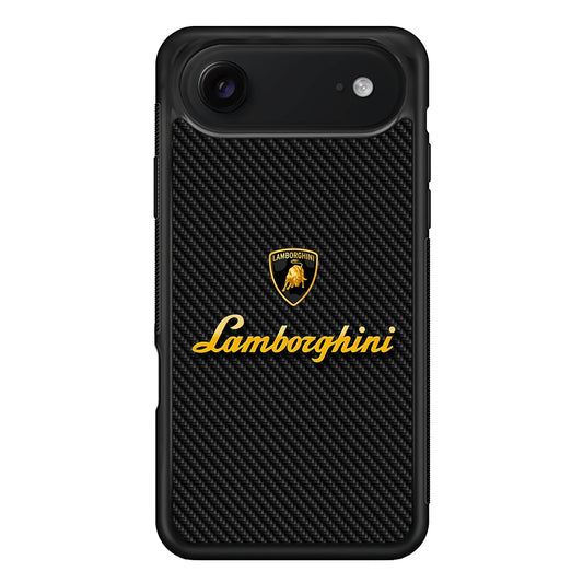 Lamborghini Black Carbon Logo iPhone 17 Air Case | Slim Rubber Case for iPhone 17 Air