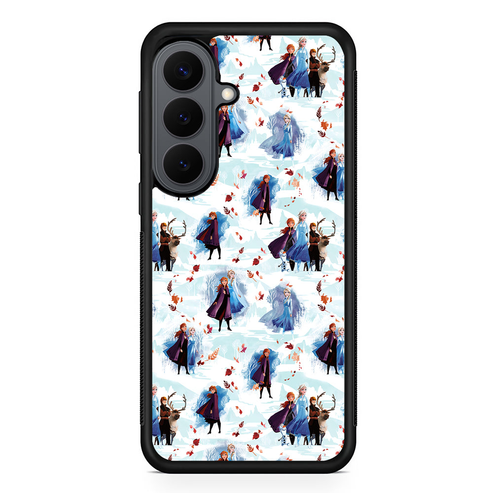 Elsa Anna Frozen Pattern Autumn Samsung Galaxy S26 Plus Case | Slim Rubber Case for Samsung Galaxy S26 Plus