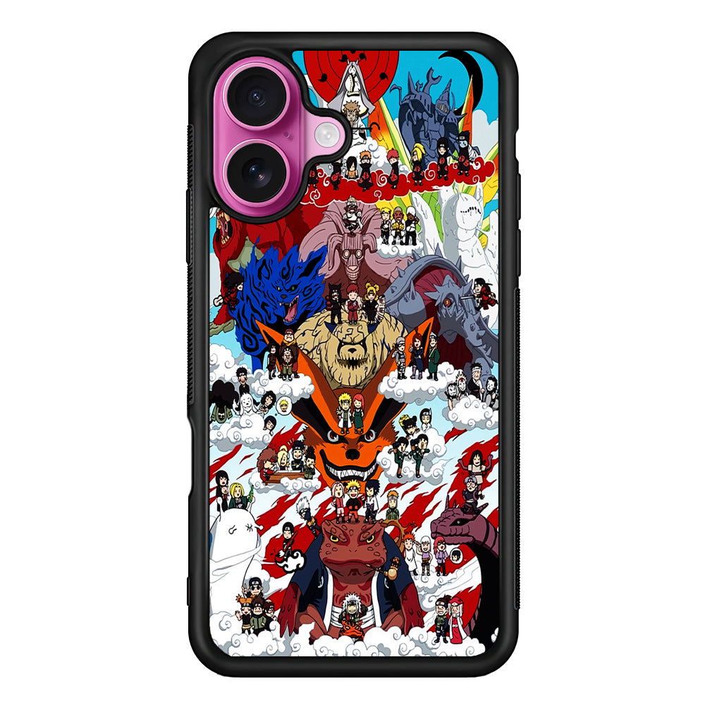 Naruto Chibi All Character iPhone 17 Case | Slim Protective Rubber Phone Cover