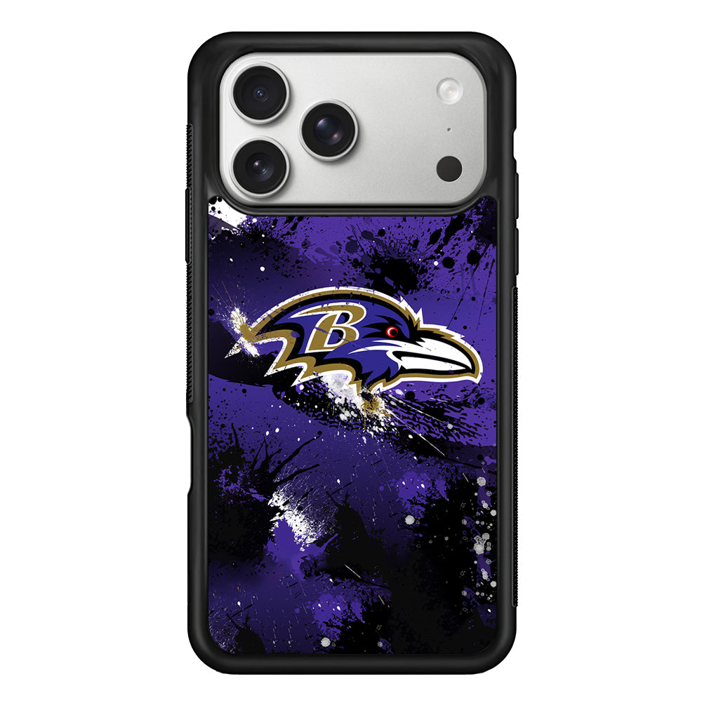 Baltimore Ravens Abstract iPhone 17 Pro Case | Slim Rubber Case for iPhone 17 Pro