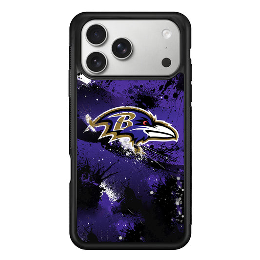 Baltimore Ravens Abstract iPhone 17 Pro Case | Slim Rubber Case for iPhone 17 Pro