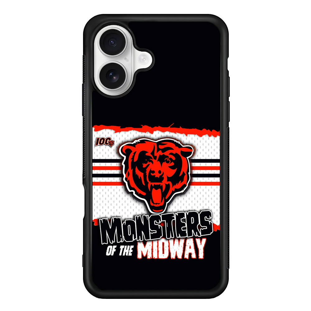 Chicago Bears Monsters Midway iPhone 16 Plus Case | Durable Protective Rubber Cover