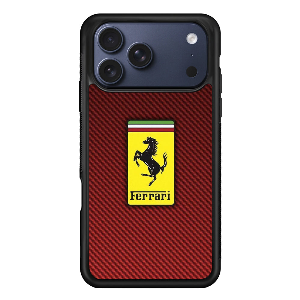 Ferrari Bloodshot Fiber iPhone 17 Pro Max Case | Durable Rubber Case for iPhone 17 Pro Max