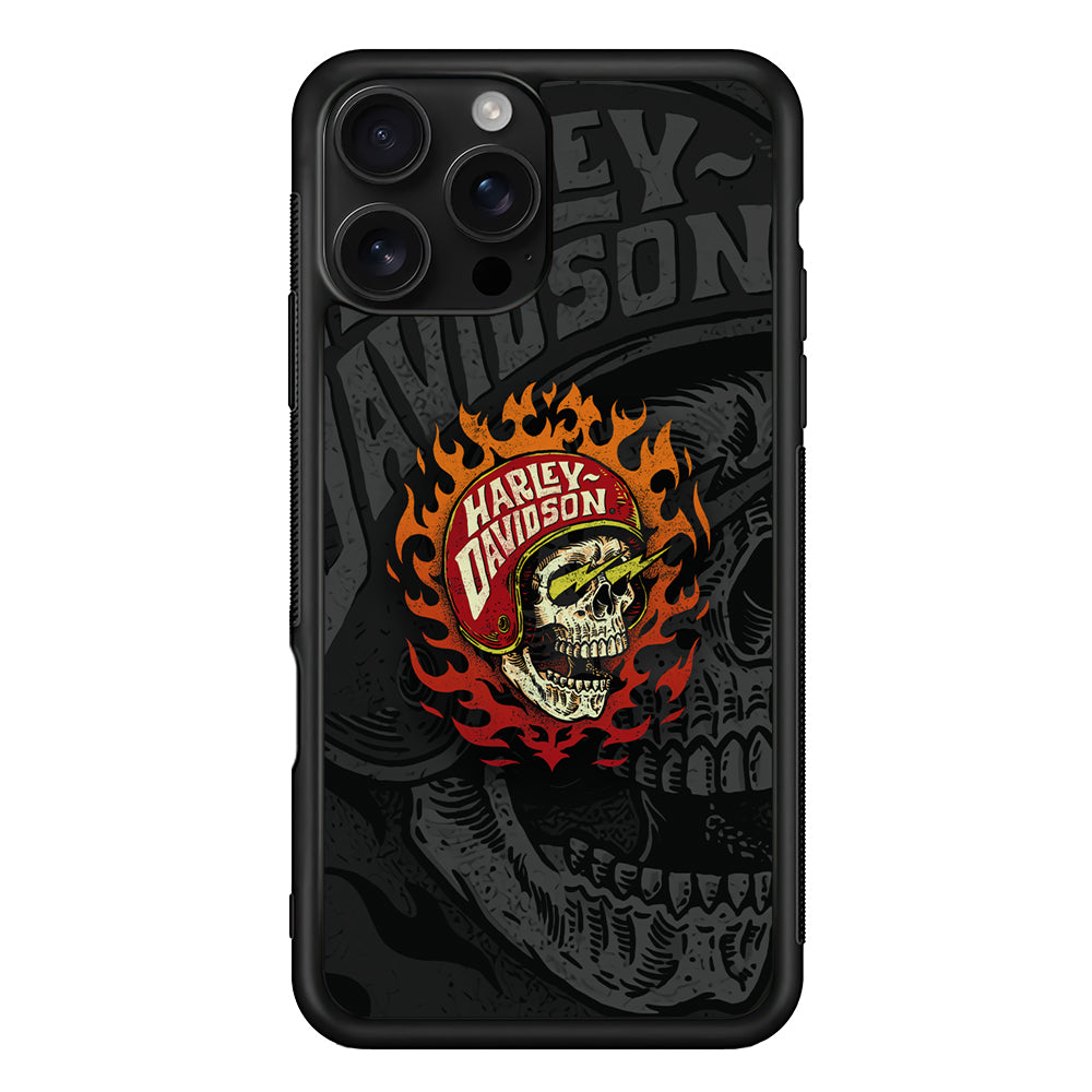 Harley Davidson Flaming Rider iPhone 16 Pro Case - Stylish Protective Cover for iPhone 16 Pro