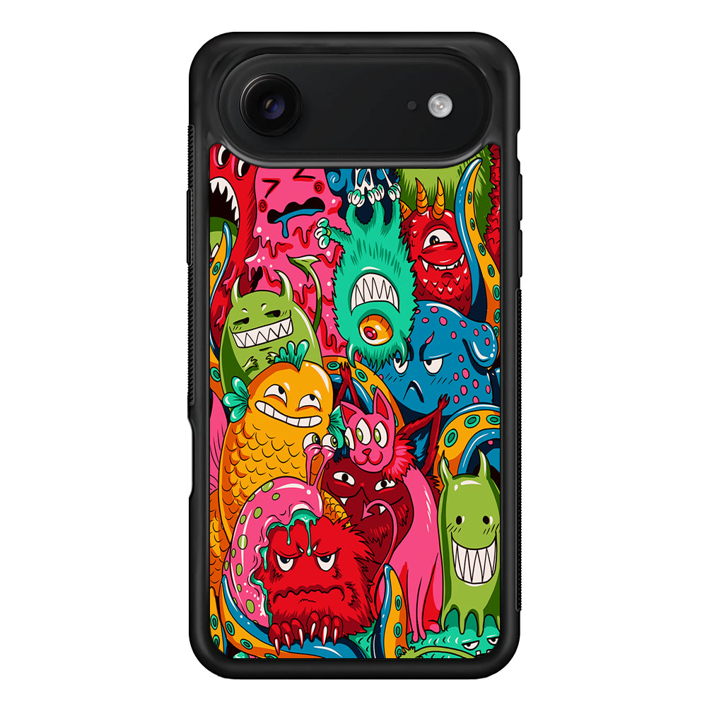 The Cute Monster Gathering Doodle iPhone 17 Air Case | Protective Case for iPhone 17 Air